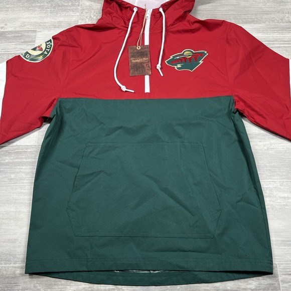 Mitchell & Ness Minnesota Wild Tie Breaker Windbreaker Anroak Men's Small NWT